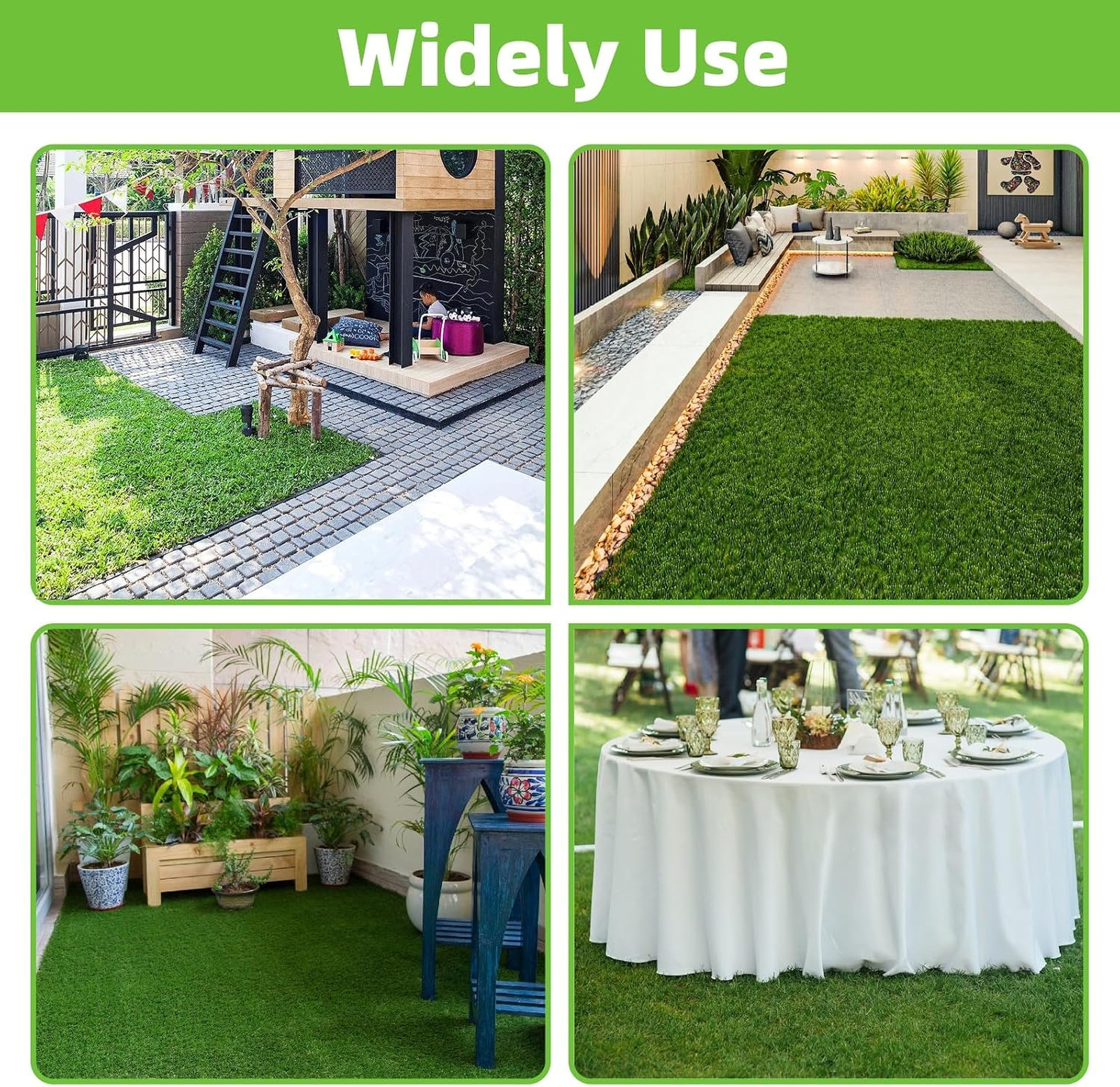 Artificial Grass Turf Rug, 3.3ft x 33 ft Large Realistic Grass Lawn Carpet