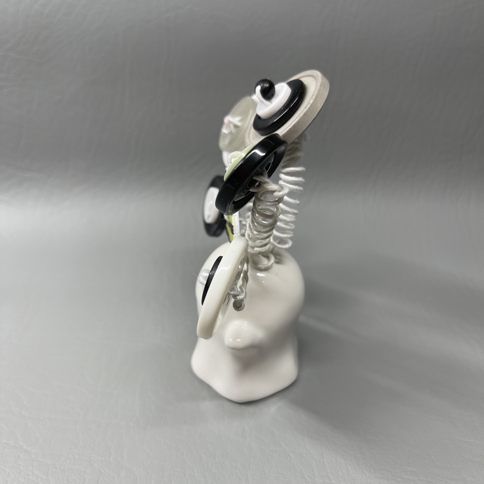 Button Flower Bouquet In Ghost S&P Shaker White Grey Black Halloween Decor