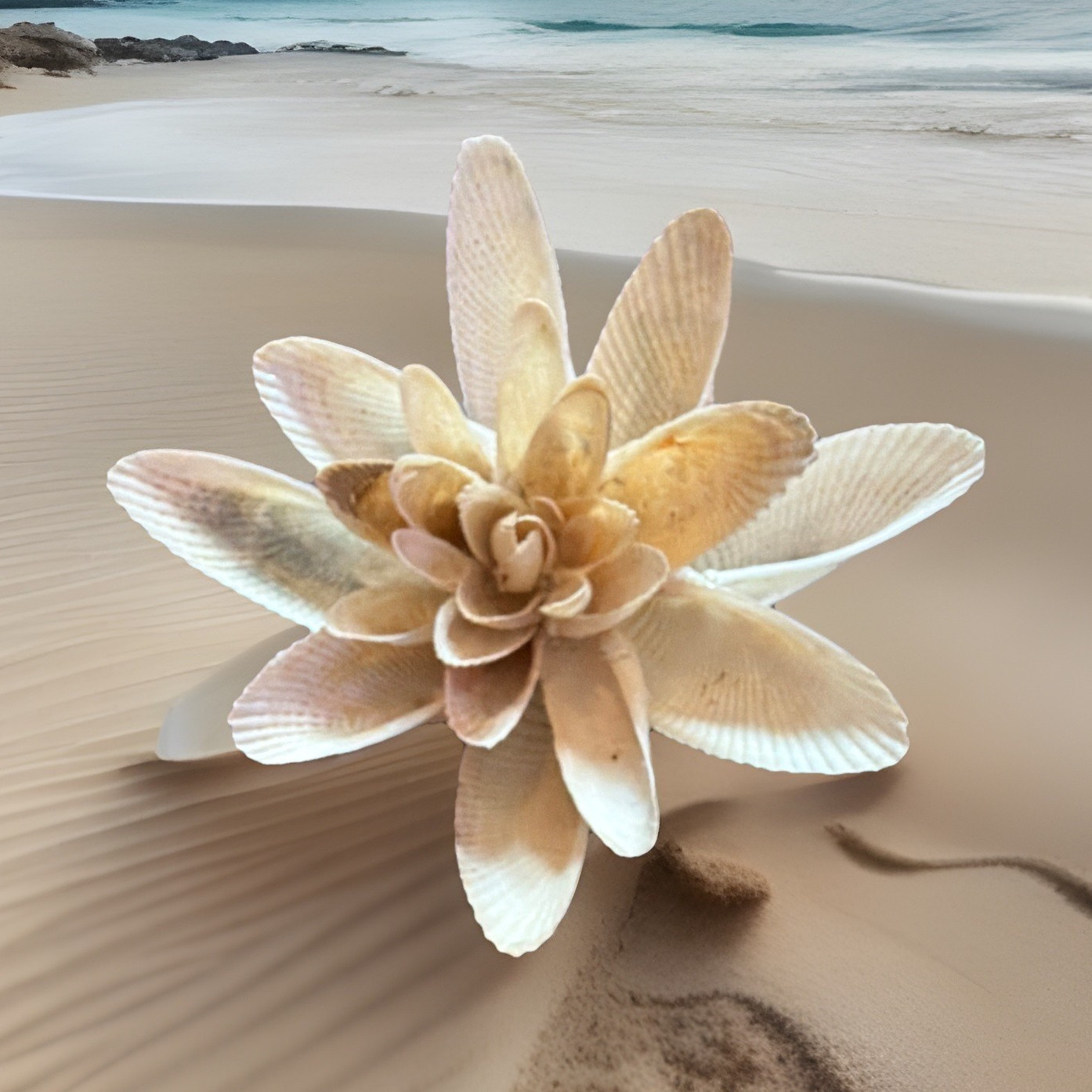 Handmade Sea shell flowers 30$ for this one Smaller ones 20$