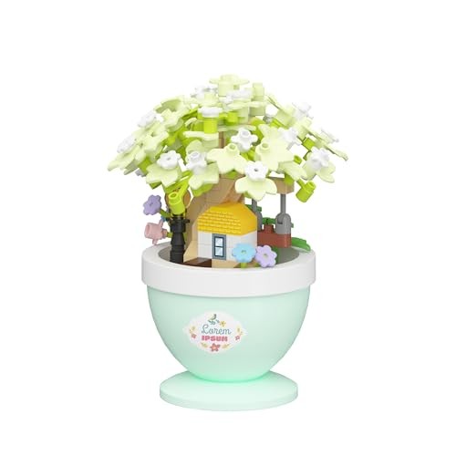 Mini Bonsai Tree Micro Building Set Building Toy Plant Cherry Jade Gardenia