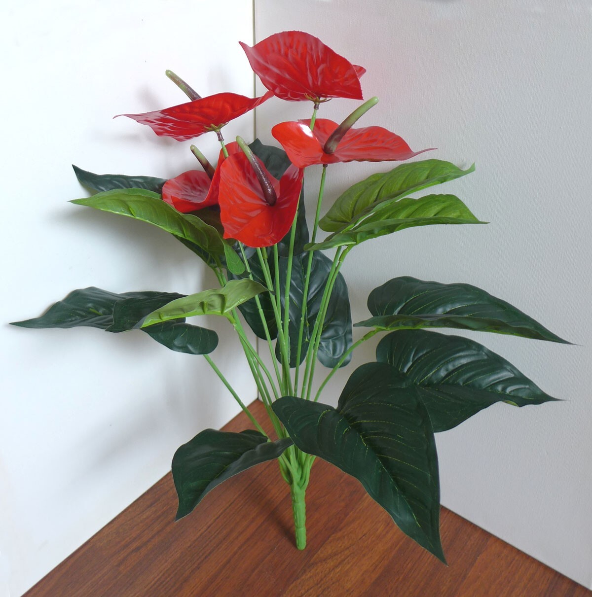 20″ Height Artificial Plant Tree Grass Lifelike Leaf 5 Palm Flowers Bush