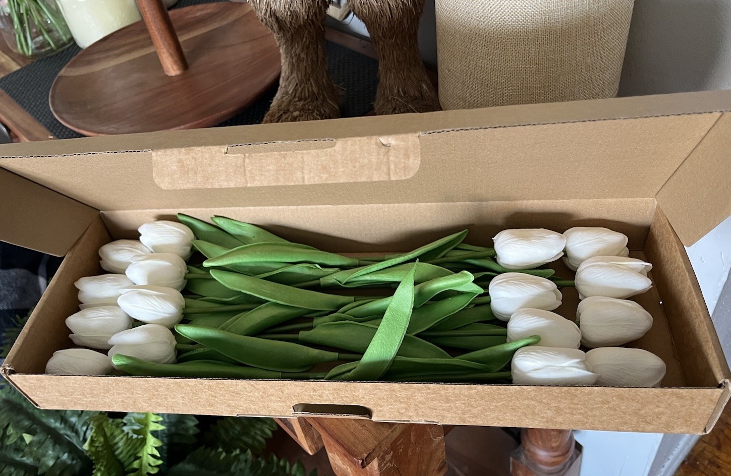 Beautiful White Faux Tulips, 16 Count. Any Occasion. Brand New In Box