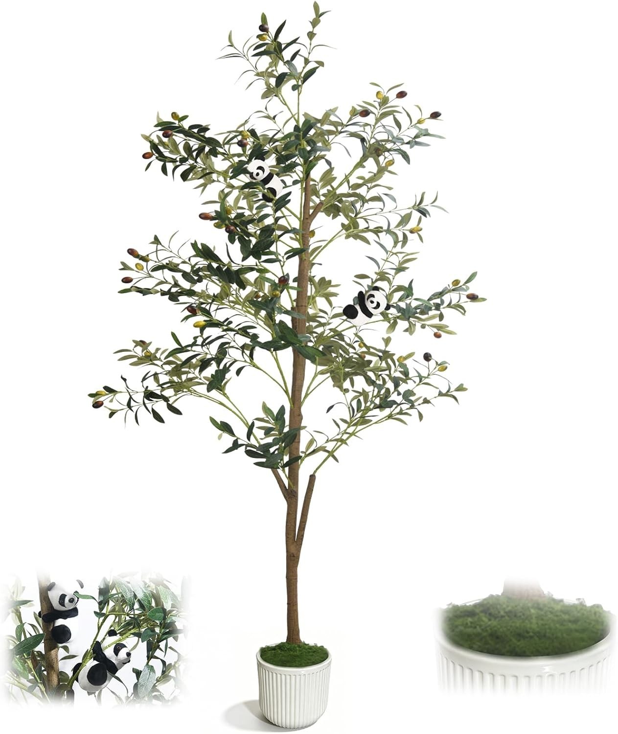 6FT Artificial Olive Tree – Large Indoor Artificial Plant Decor with Branches…