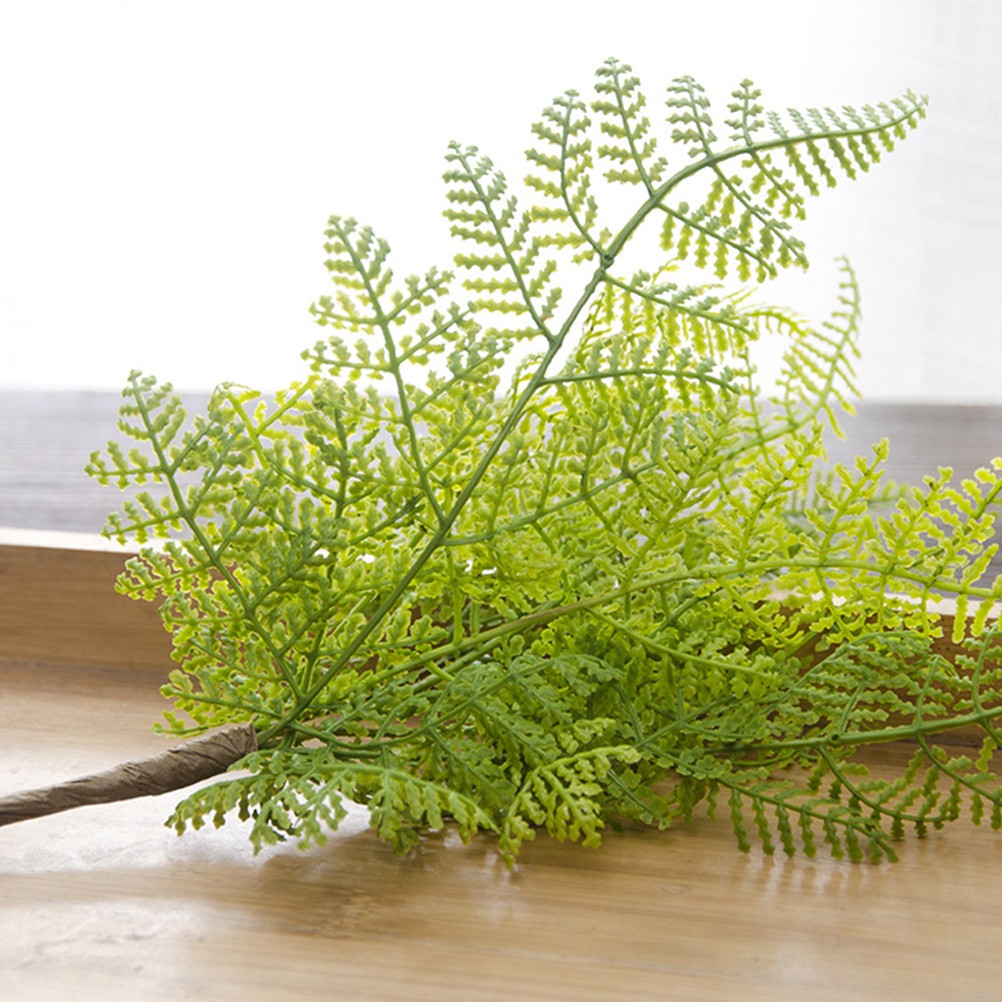 2Pcs Fake Fern Plant Light Green for Rustic Event Decor Tabletop Wall Display