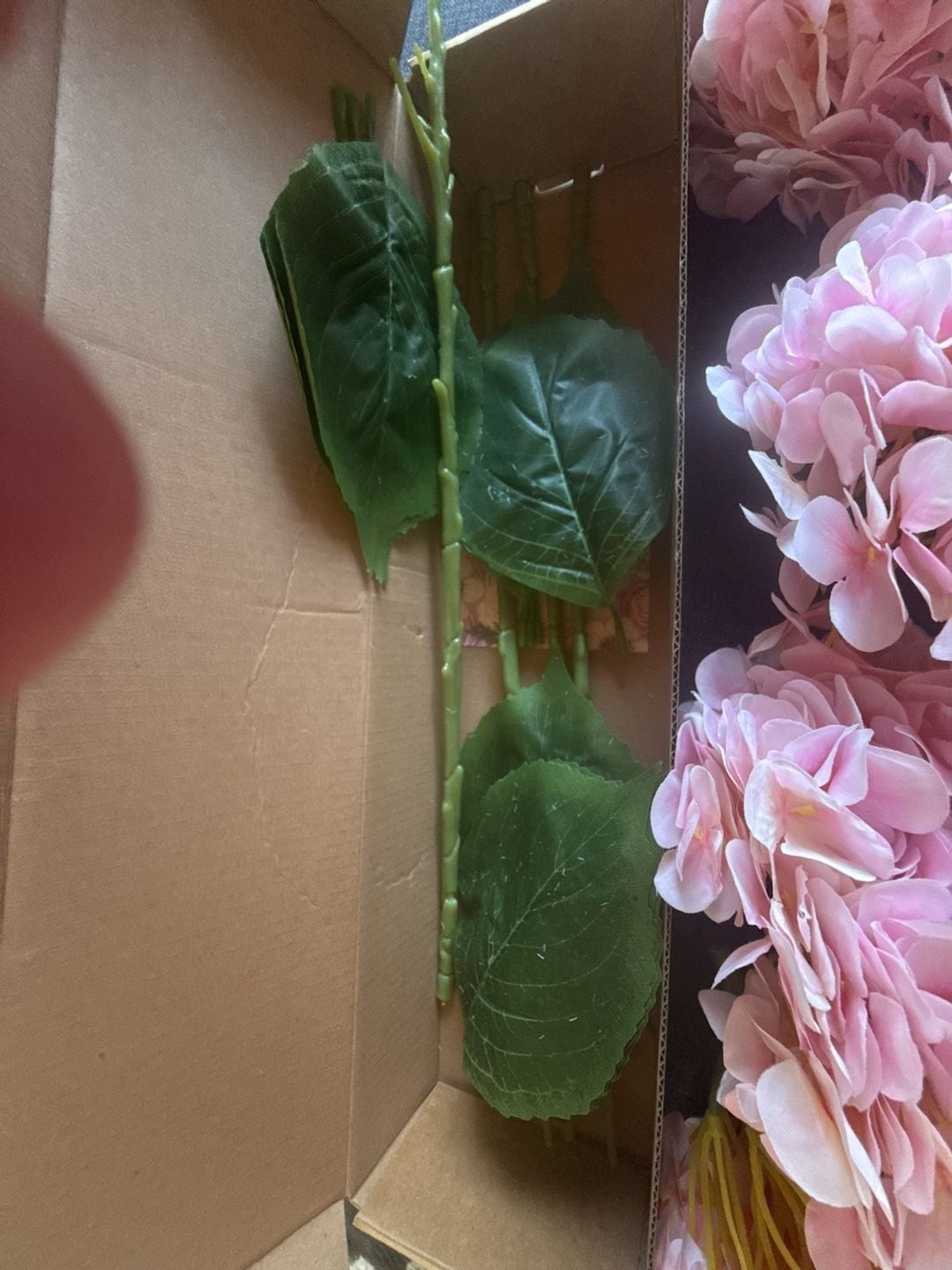 Artificial Light Pink Silk Hydrangea Flower Stems Set