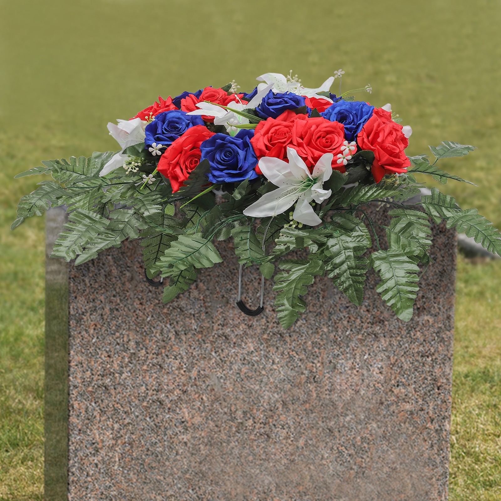 Artificial Flowers for Headstone Outdoor Grave Decorations Cemetery Flowers