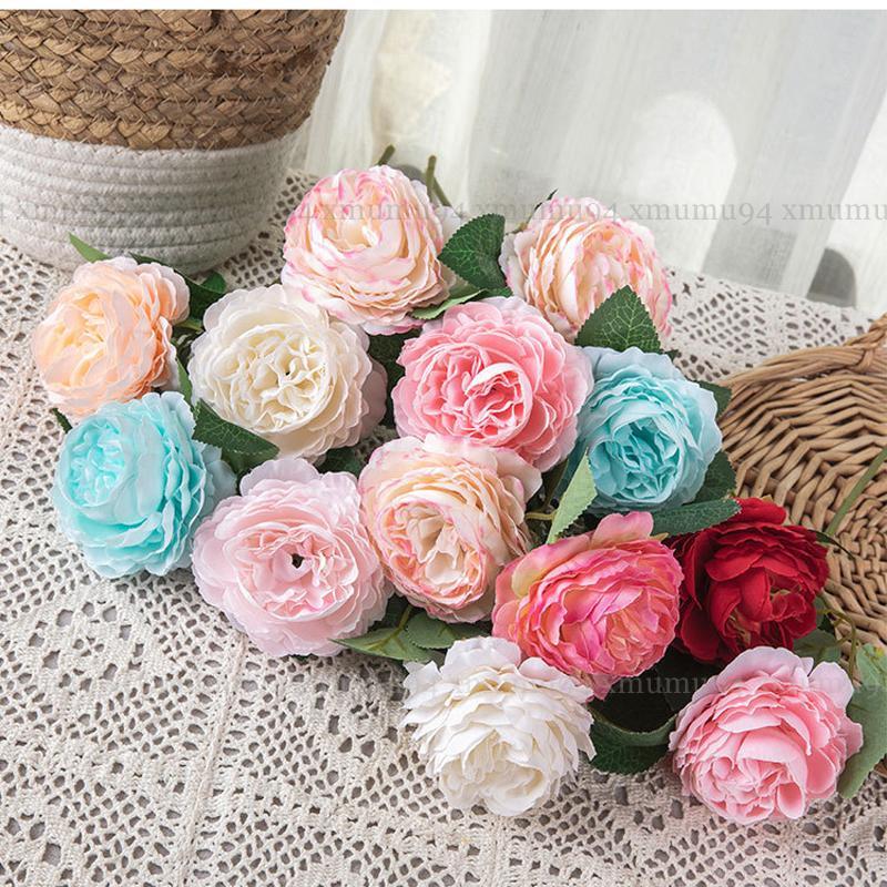 1/5/10Pcs Silk Artificial Fake Peony Flower Heads Bulk Craft Wedding Party Decor