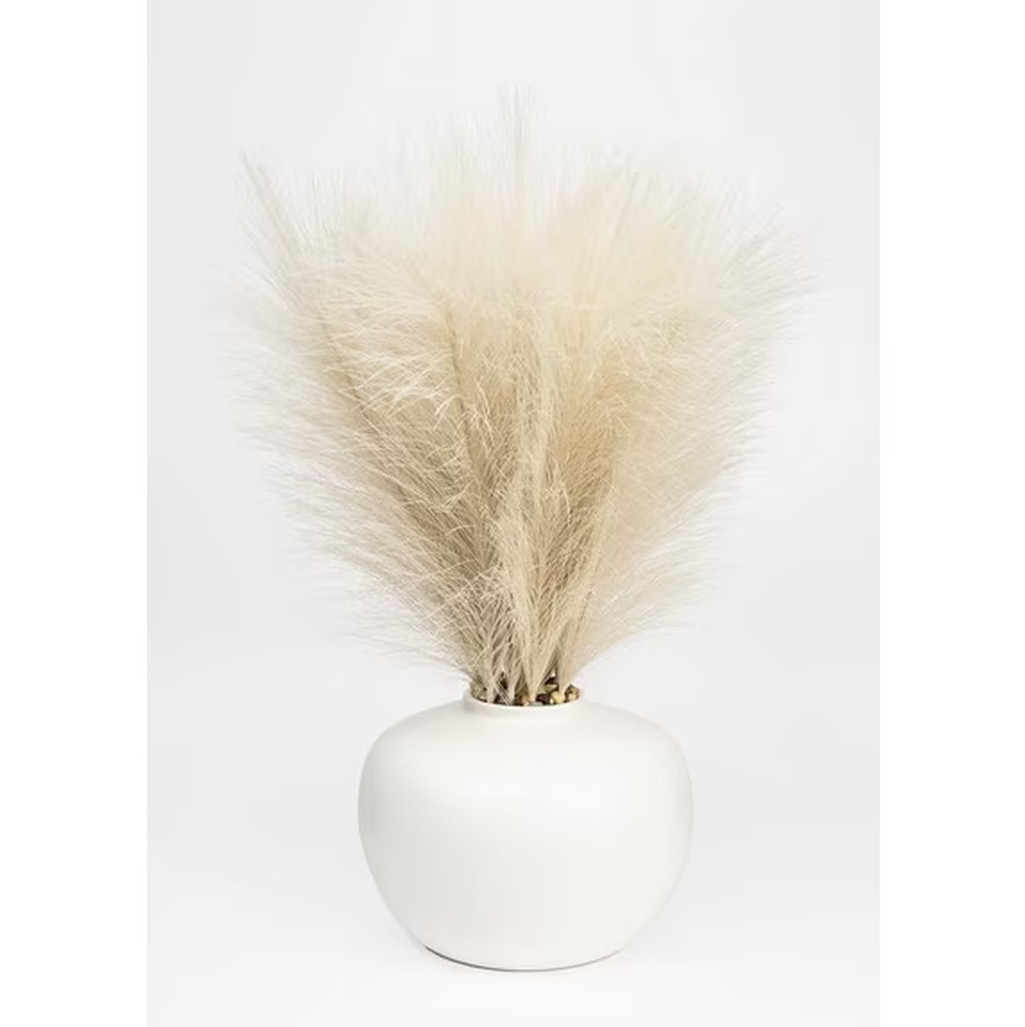 Better Homes & Gardens 14″ Artificial Pampas Grass in White Ceramic Vase
