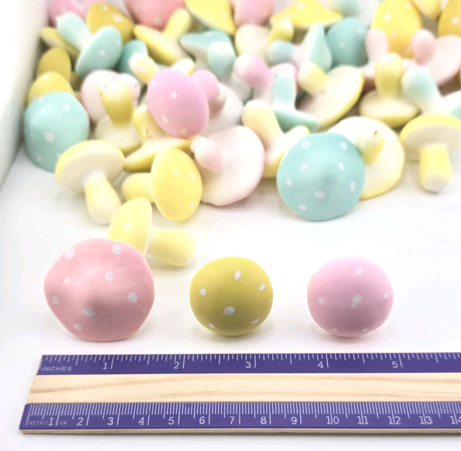 Sm Pastel Mushrooms Easter Spring Table Scatter Vase Filler Boho Farmhouse NEW