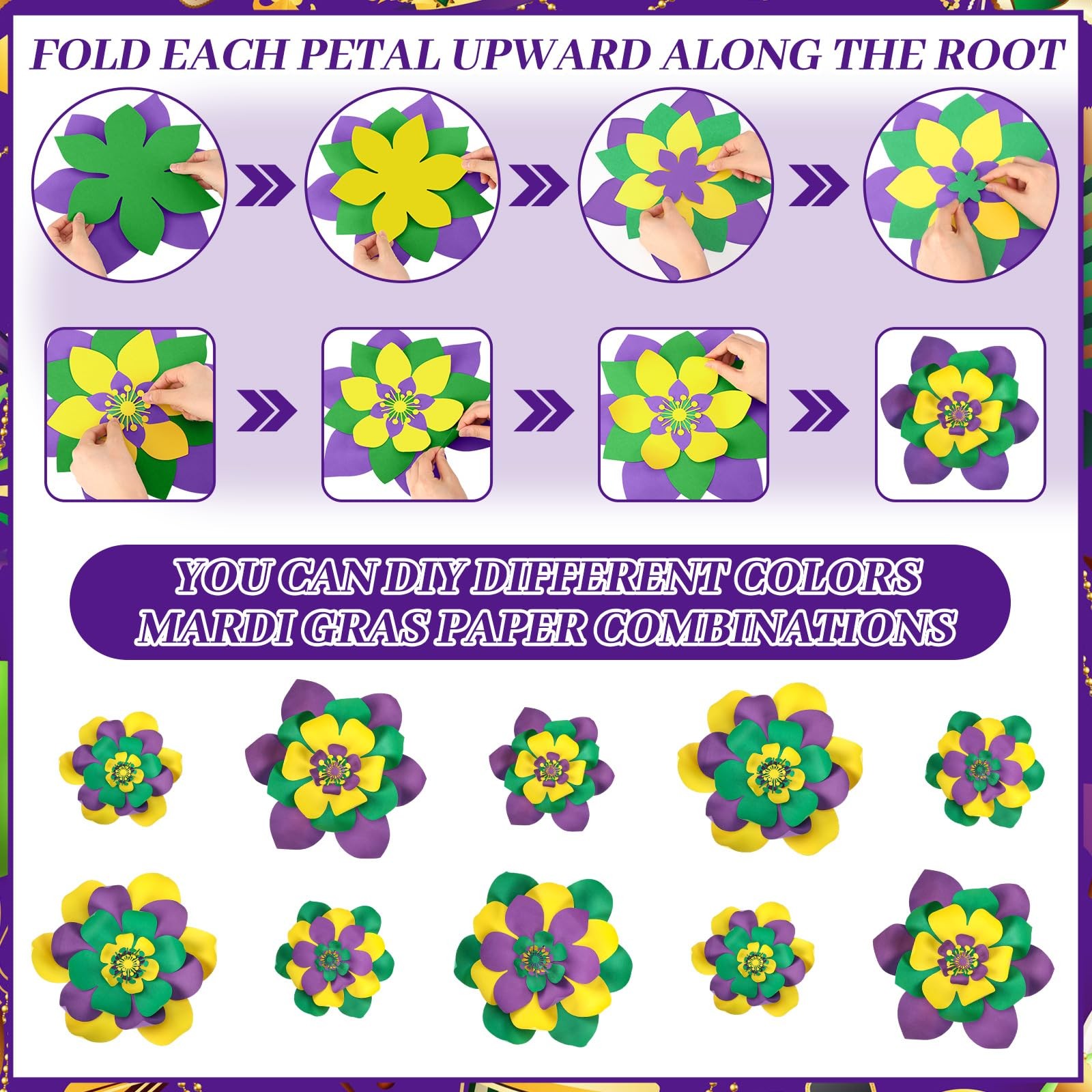 24 Pcs Mardi Gras Decorations for Party Outdoor Large Mardi Gras Porch Door D…