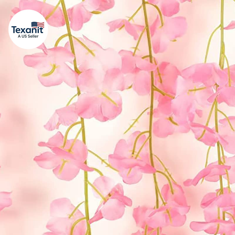40 Pack Artificial Wisteria Vine Garland, 3.75 Feet Silk Strings, Fake Hanging F