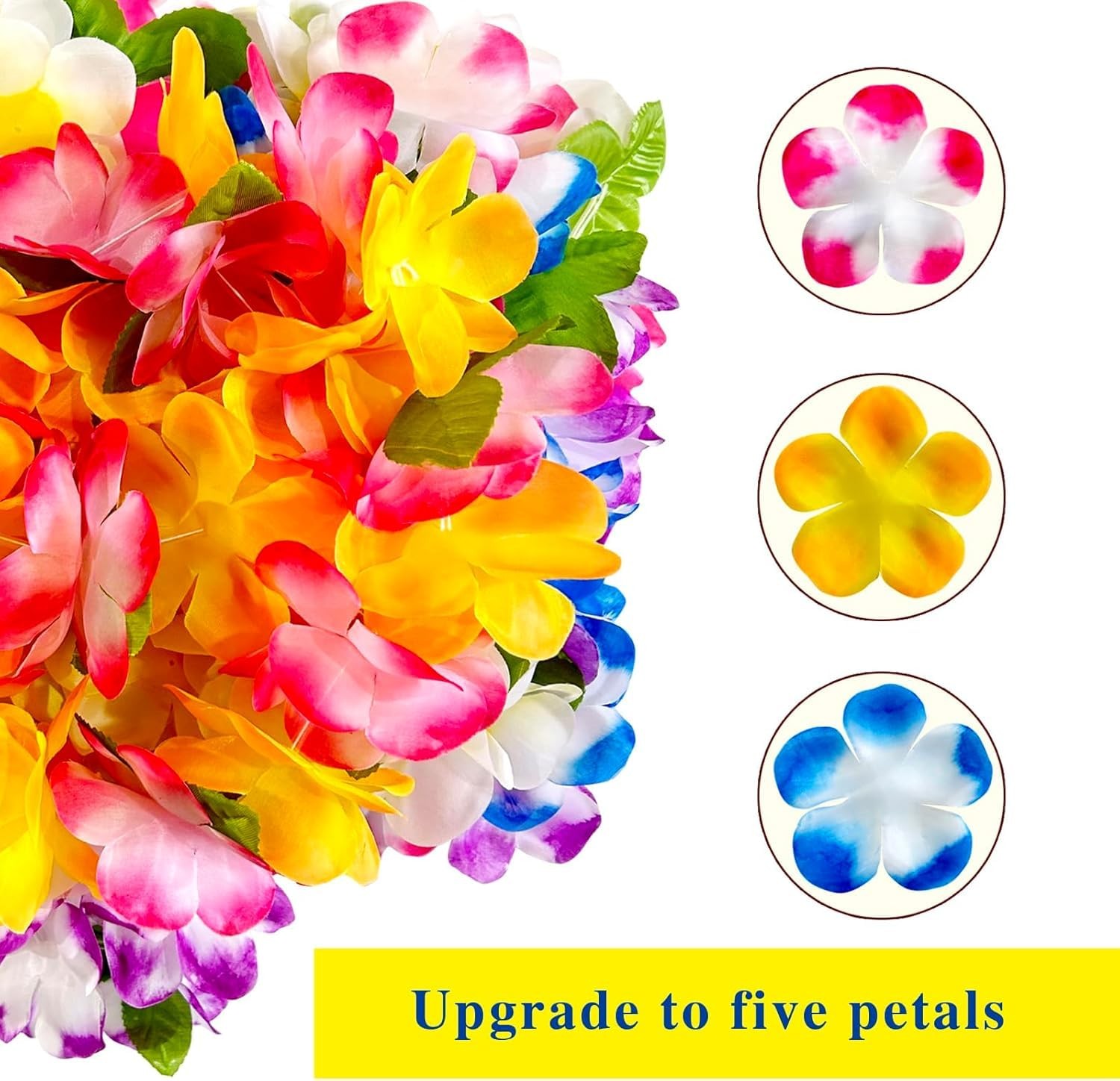 24 Bulk Hawaiian Leis for Adults: Vibrant Artificial Flower Leis for Luau Par…