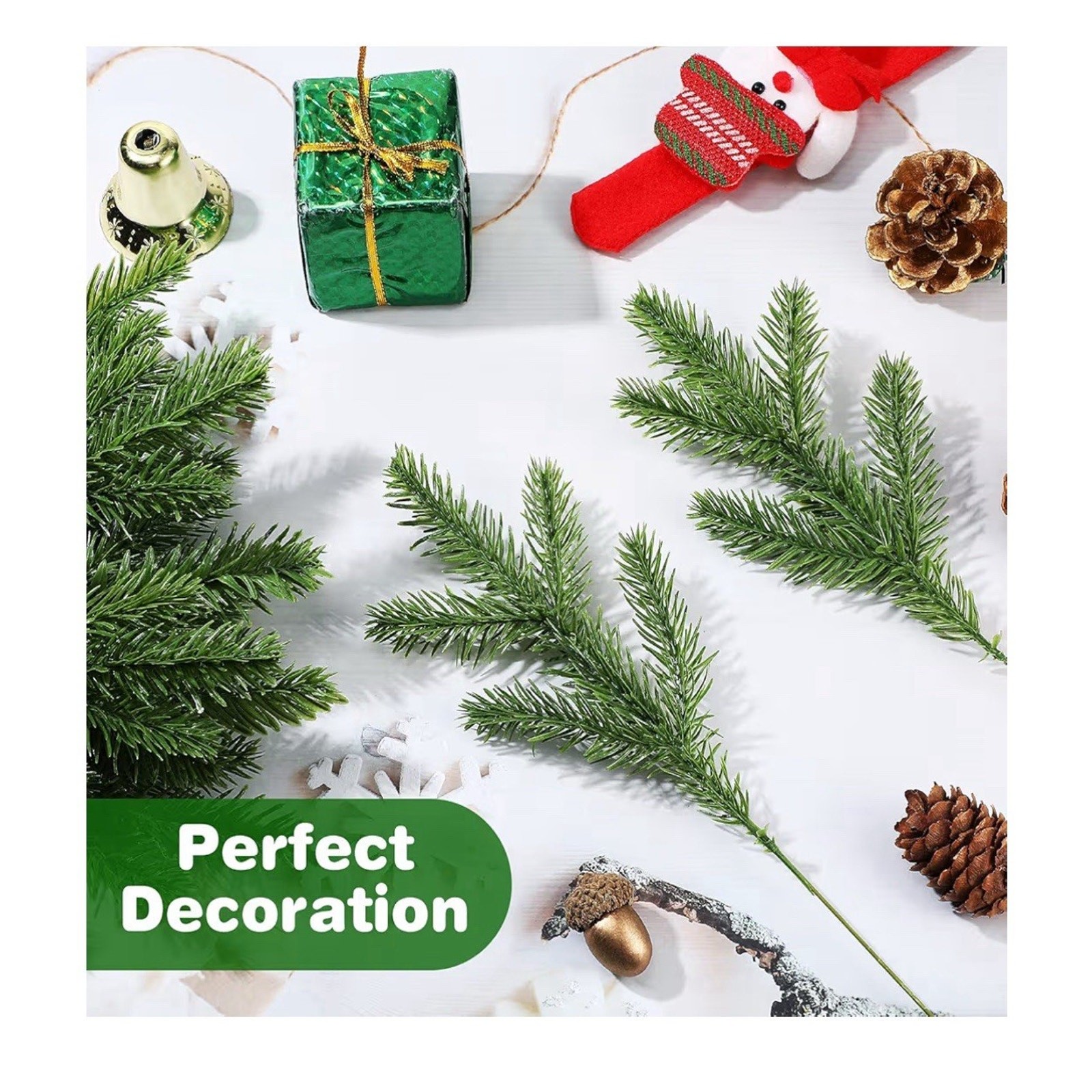 100 Pieces Christmas Pine Needles 10 inch Artificial Pine Branches