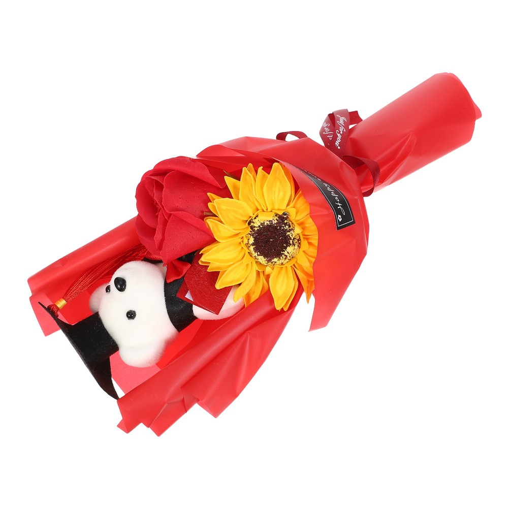 Graduation Stuffed Toys 2026 Decor Bear Flower Bouquet Artificial Animals