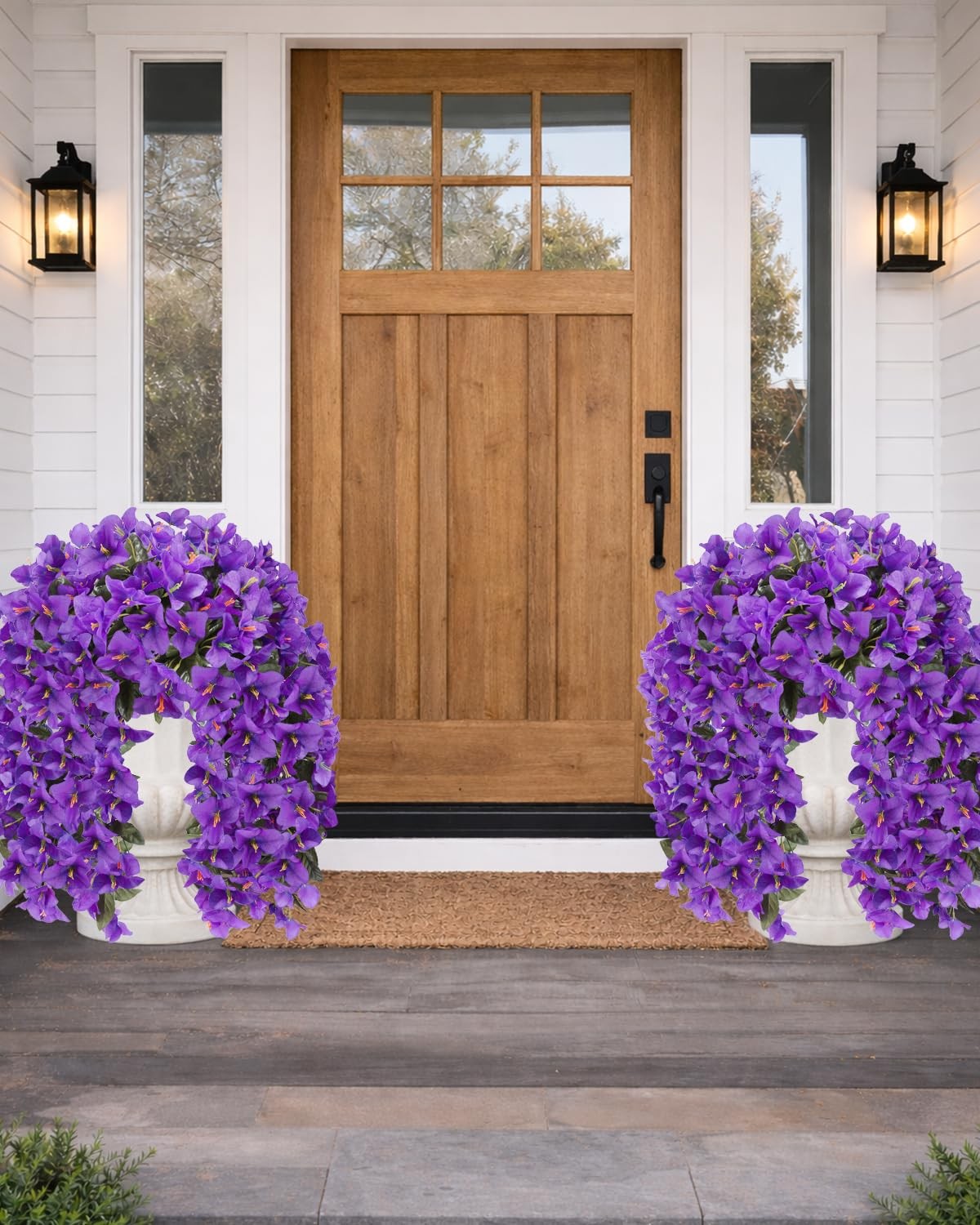 Artificial Flowers for Outdoors â€“ 2 Bundles of UV-Resistant Artificial Bou
