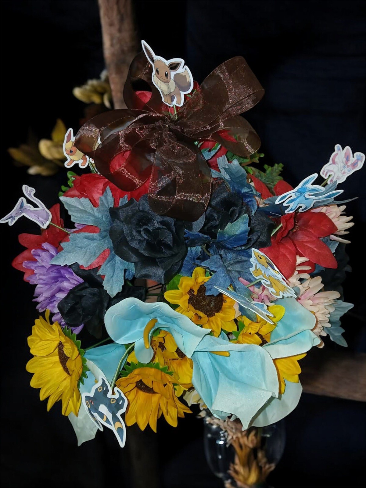 Custom Order Artificial Flower Arrangement In Glass Vase