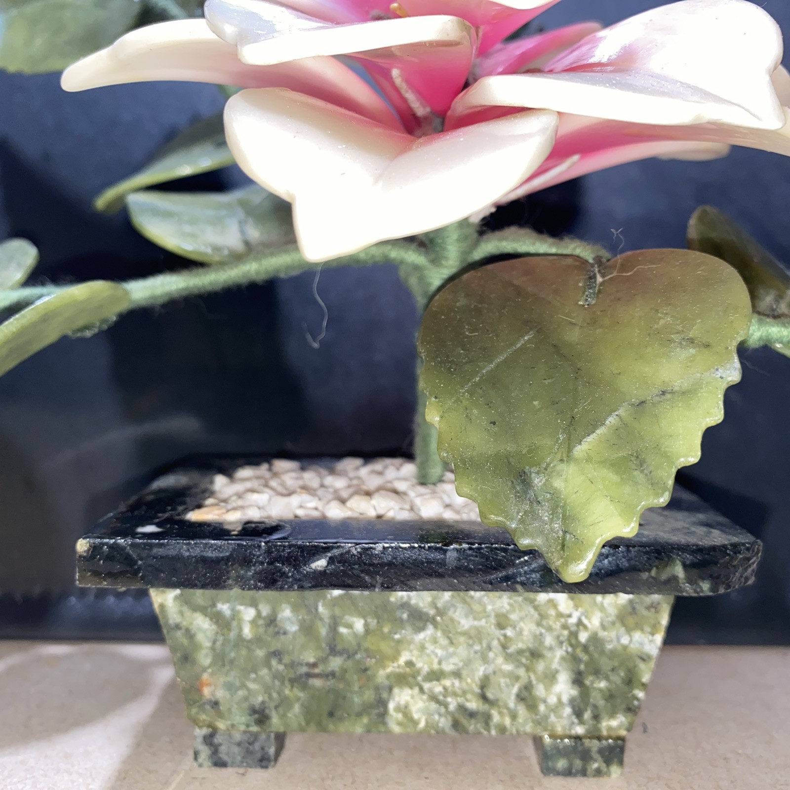 Natural Stone Flower Arrangement, Jade quartz Lotus/Peony
