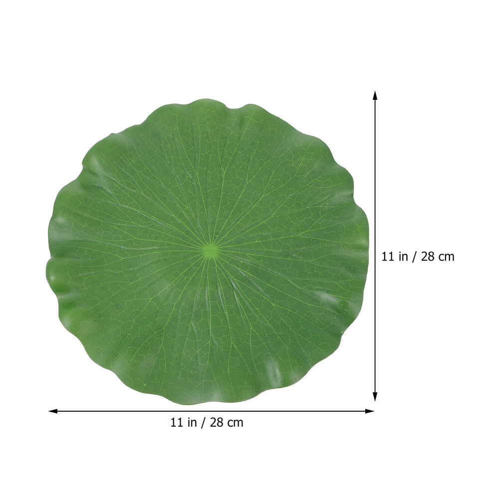 Set of 2 Simulated Lotus Leaf Decoration Artificial Leaves Aquarium Plants Fake