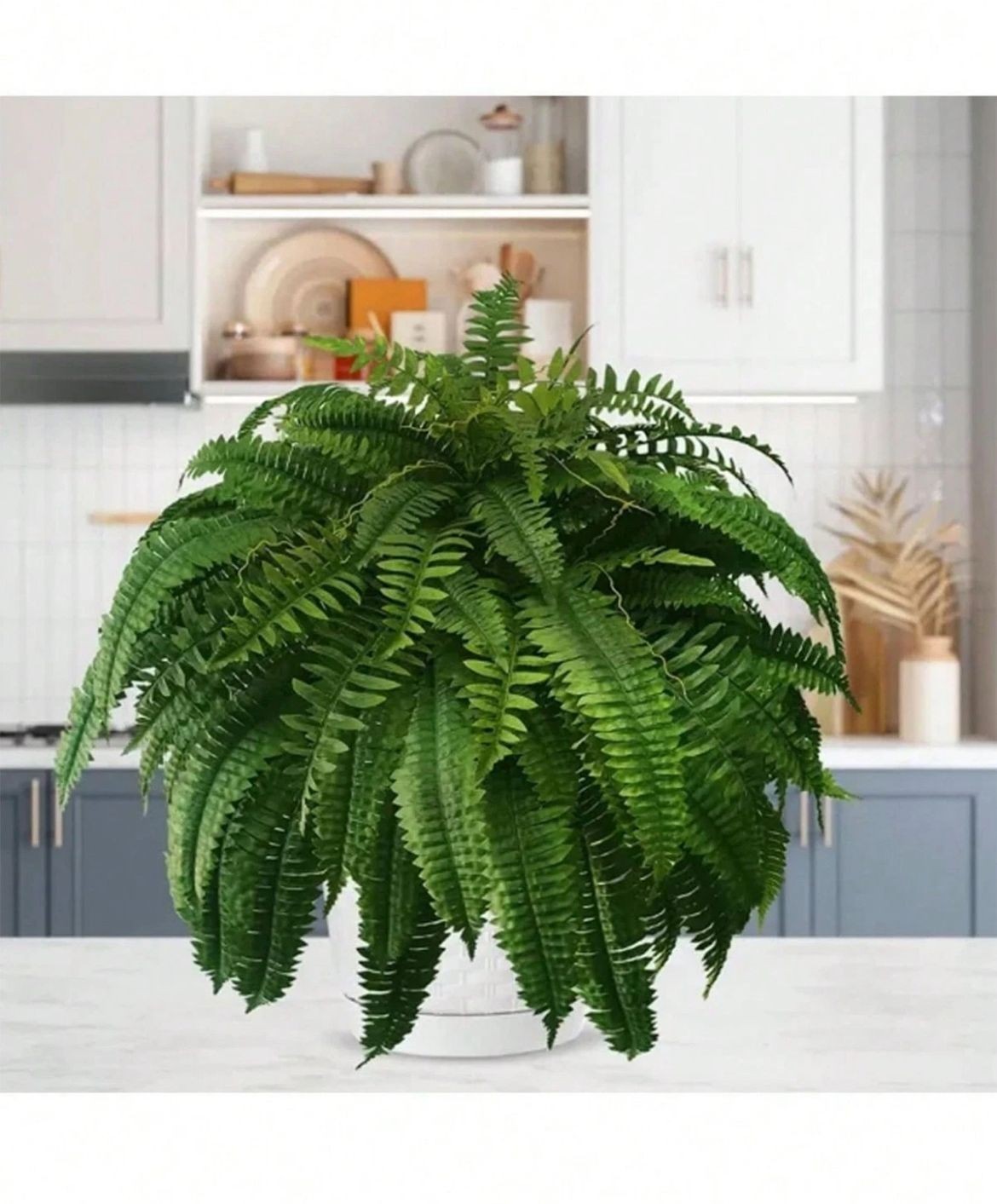 2 Pack Artificial Large Boston Fern Plant Wall Hanging Decoration Home Decor