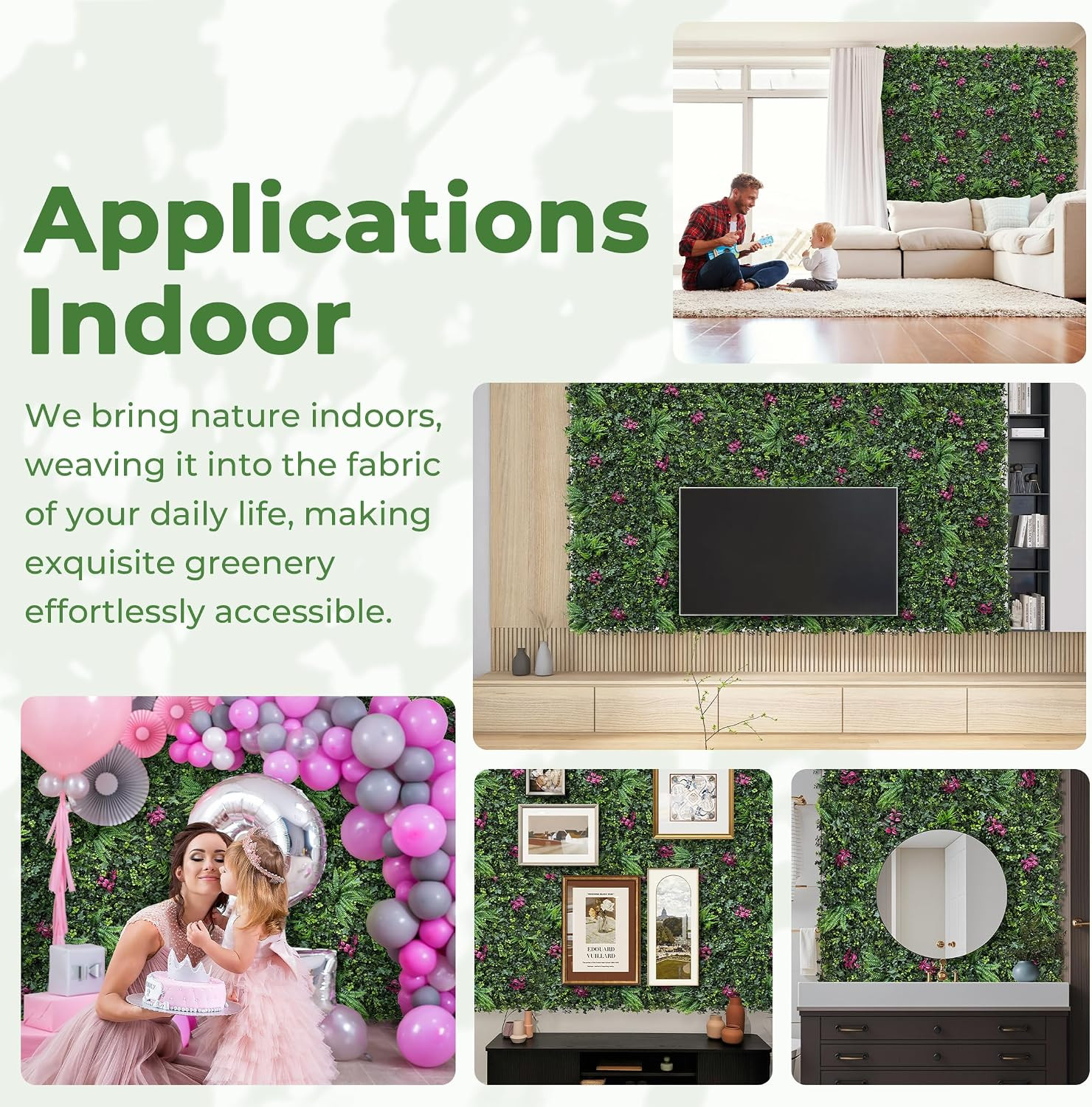 Artificial Hedge Panels Greenery Wall: 40”X120” Uv-Anti Grass Wall Backdrop Pr