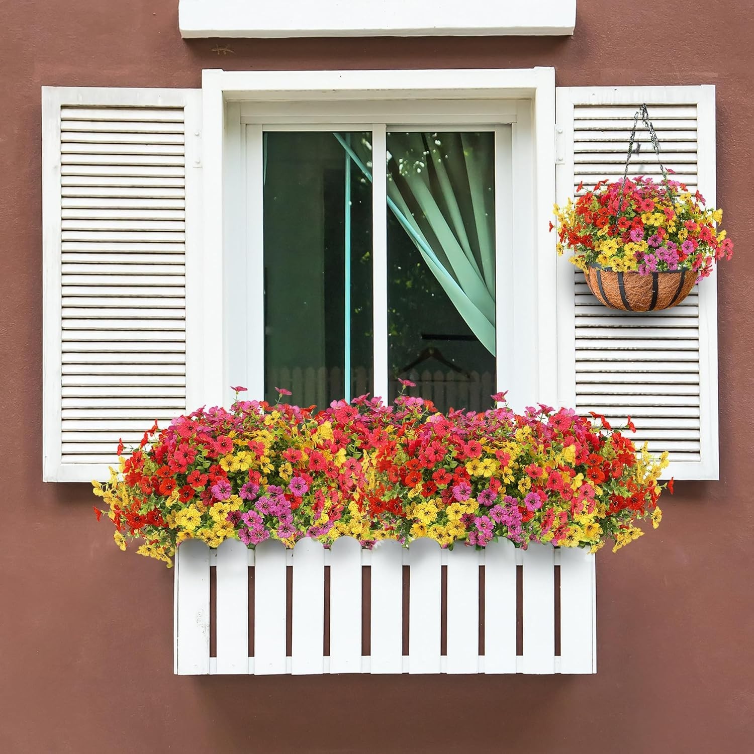 Artificial Flowers for Outdoors 12 Bundles Realistic Faux Plants UV Resistant…