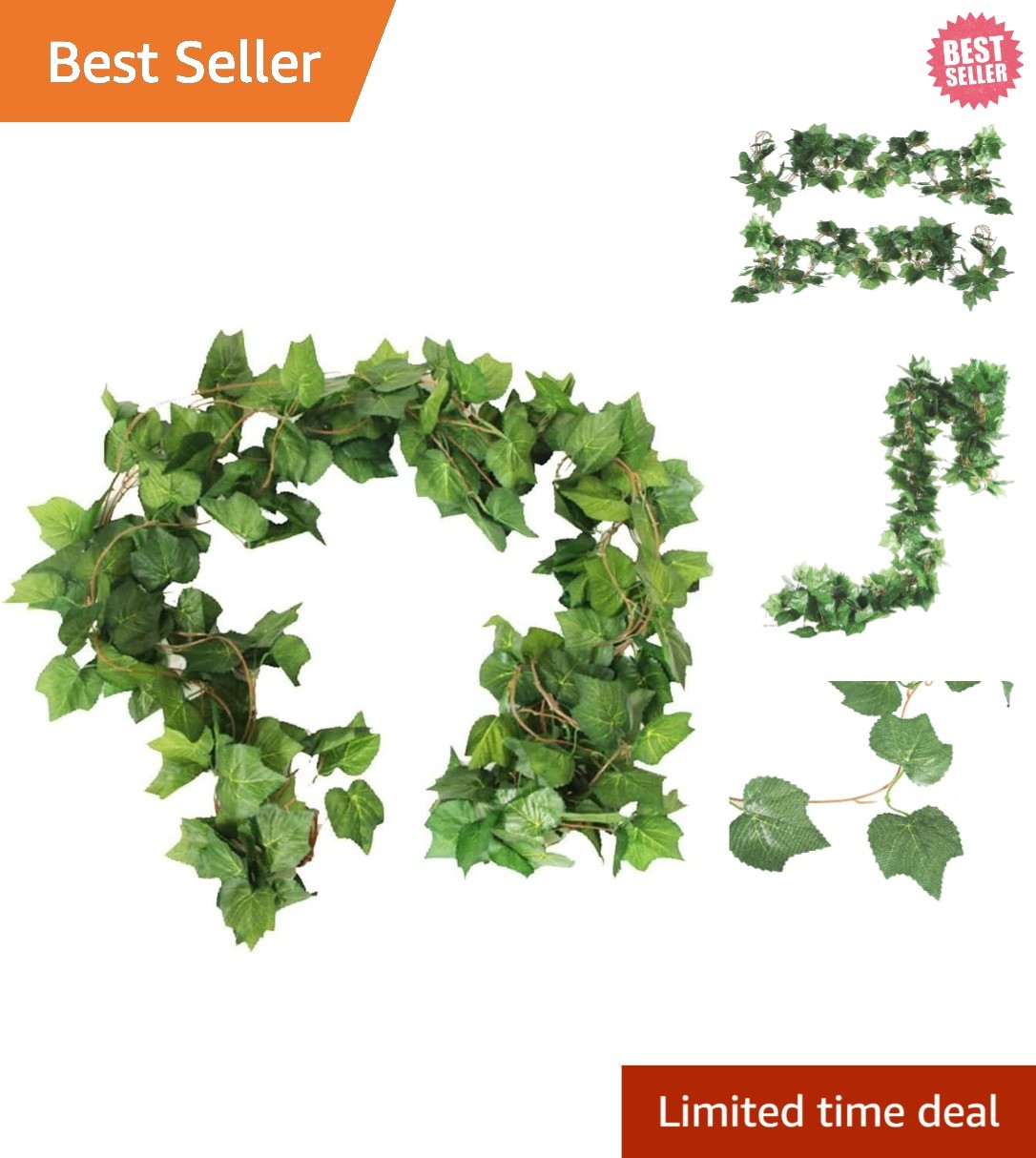 Reusable Artificial Grape Plant Garlands – 36 Leaves for Stunning Fall Display