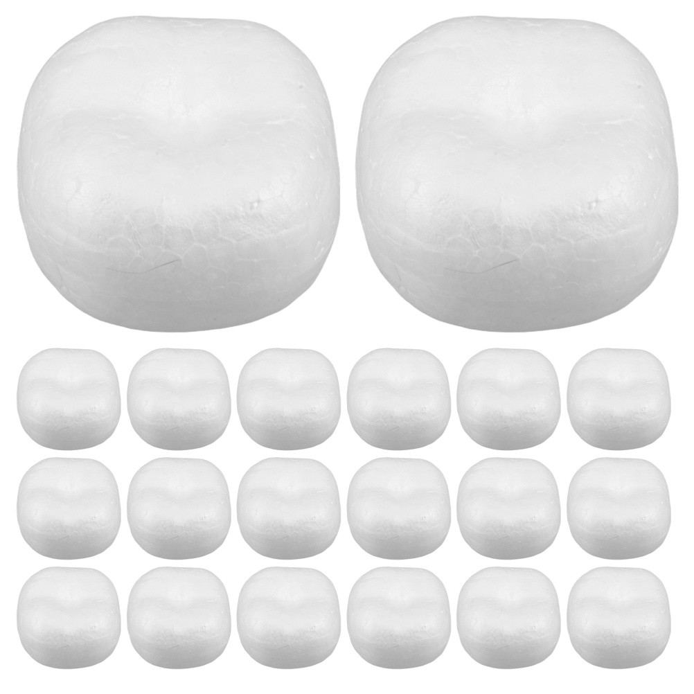 20Pcs White Polystyrene Foam Balls Durable Faux Fruit for Home Table Decoration