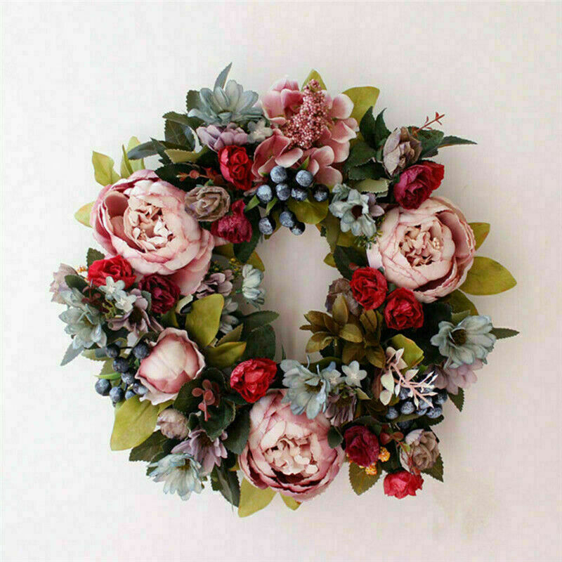 35cm Creativity Artificial Flowers Wreath Peony Garland Door Wreath Home Decor