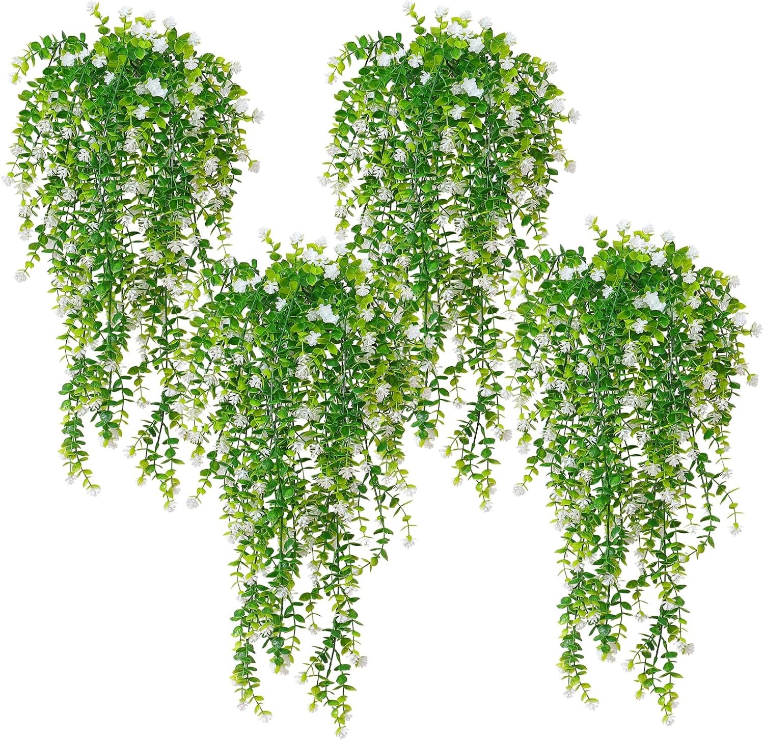 3pc Artificial Fern Plant Fake Eucalyptus Leaf Hanging Flower Vine Home Decor