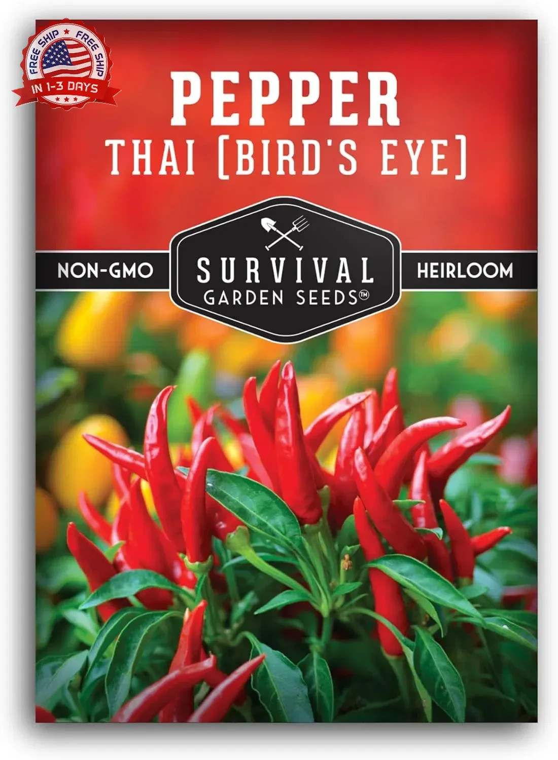 Thai Chili Pepper Seeds for Planting | Bird’s Eye Hot Peppers – Heirloom Non-GMO