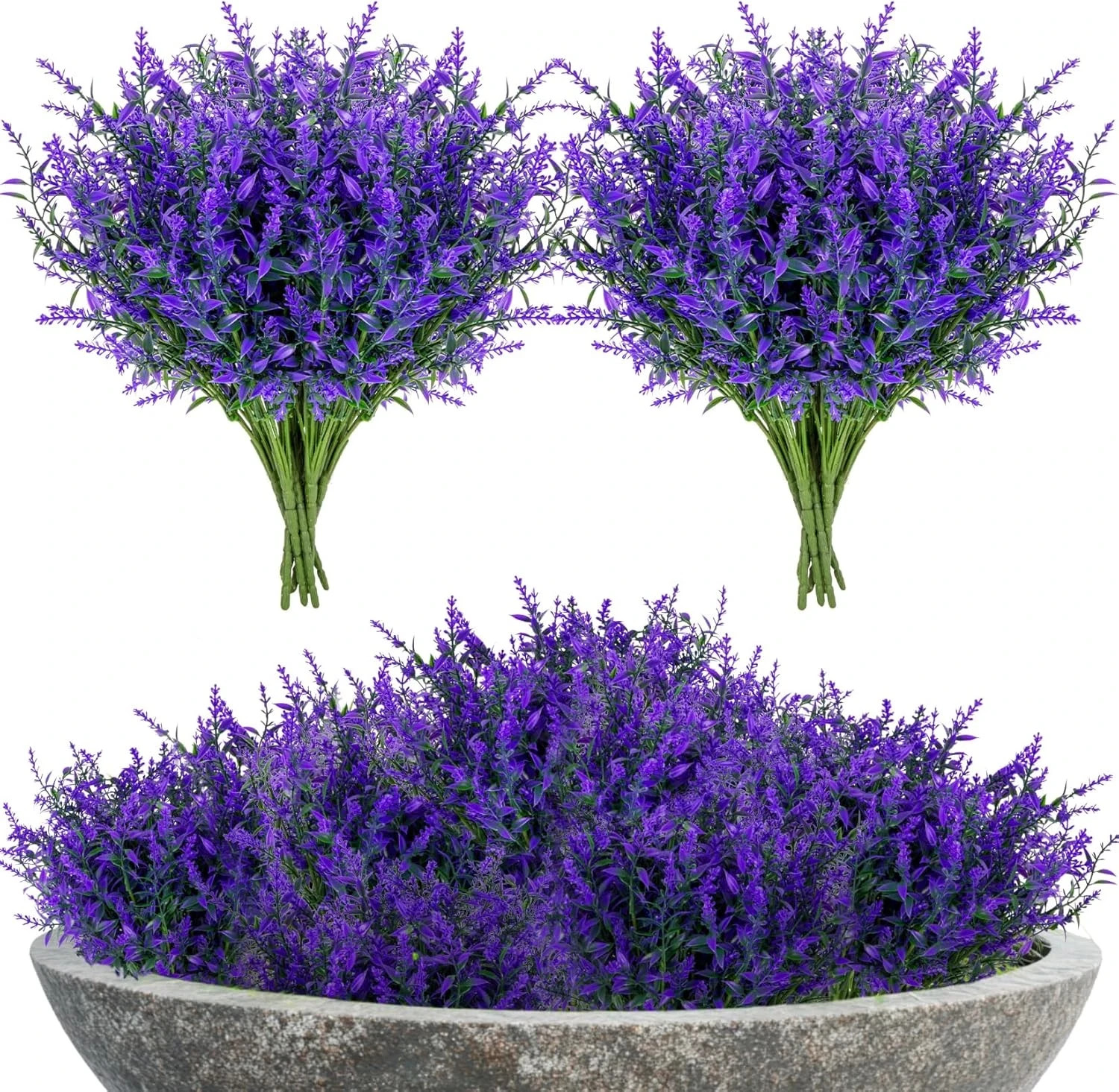 Artificial Lavender Flowers – 7 Pcs Artificial Flowers for Outdoors Faux Lavende