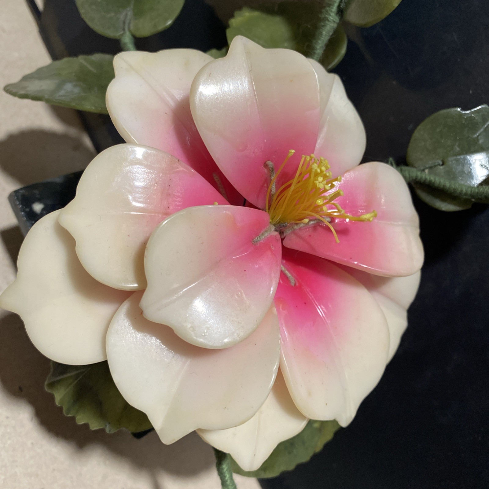 Natural Stone Flower Arrangement, Jade quartz Lotus/Peony