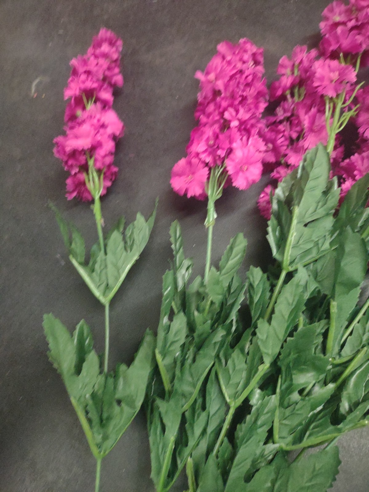 24″ Silk Stock Flower Bush, Fuchsia Hot Pink, 9 Stems Realistic Matthiola