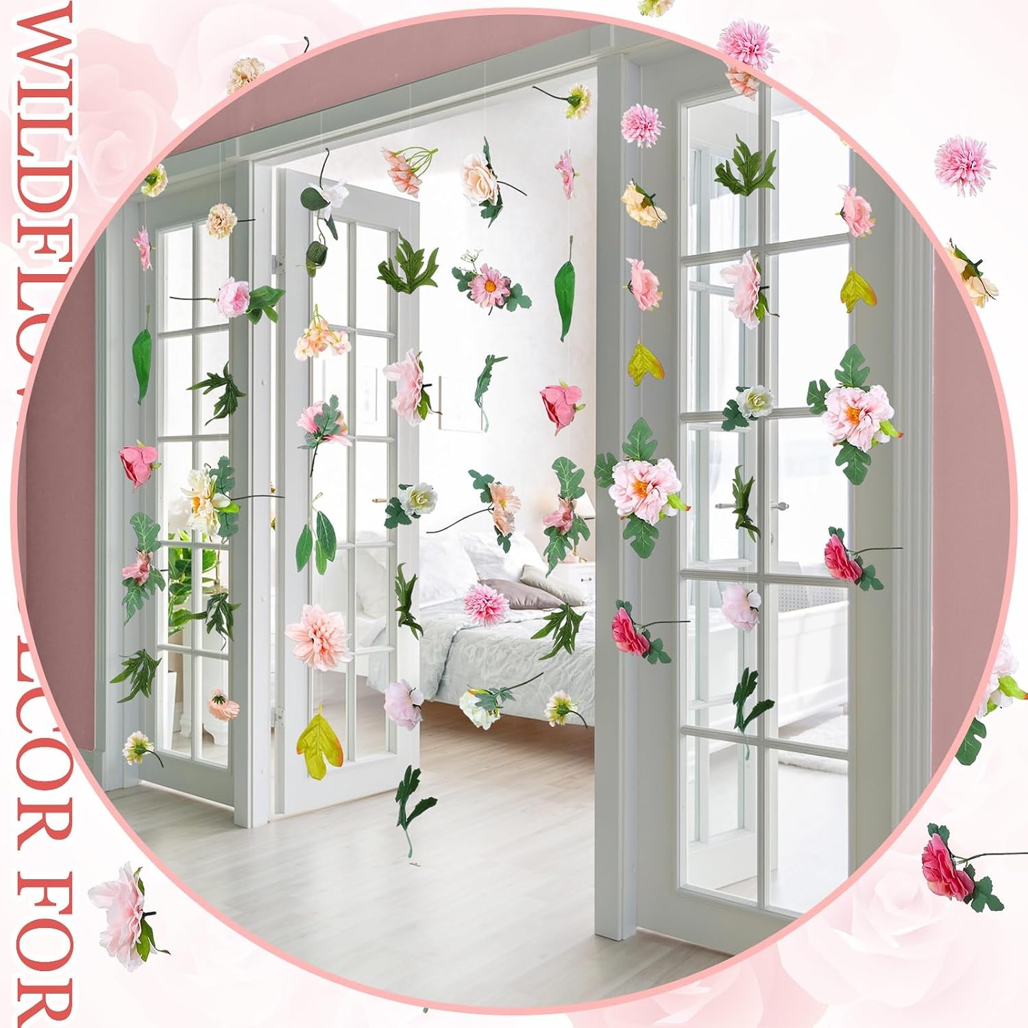 6 Pcs 35.4 ft Flower Garlands Artificial Wildflower Vines Floral Hanging
