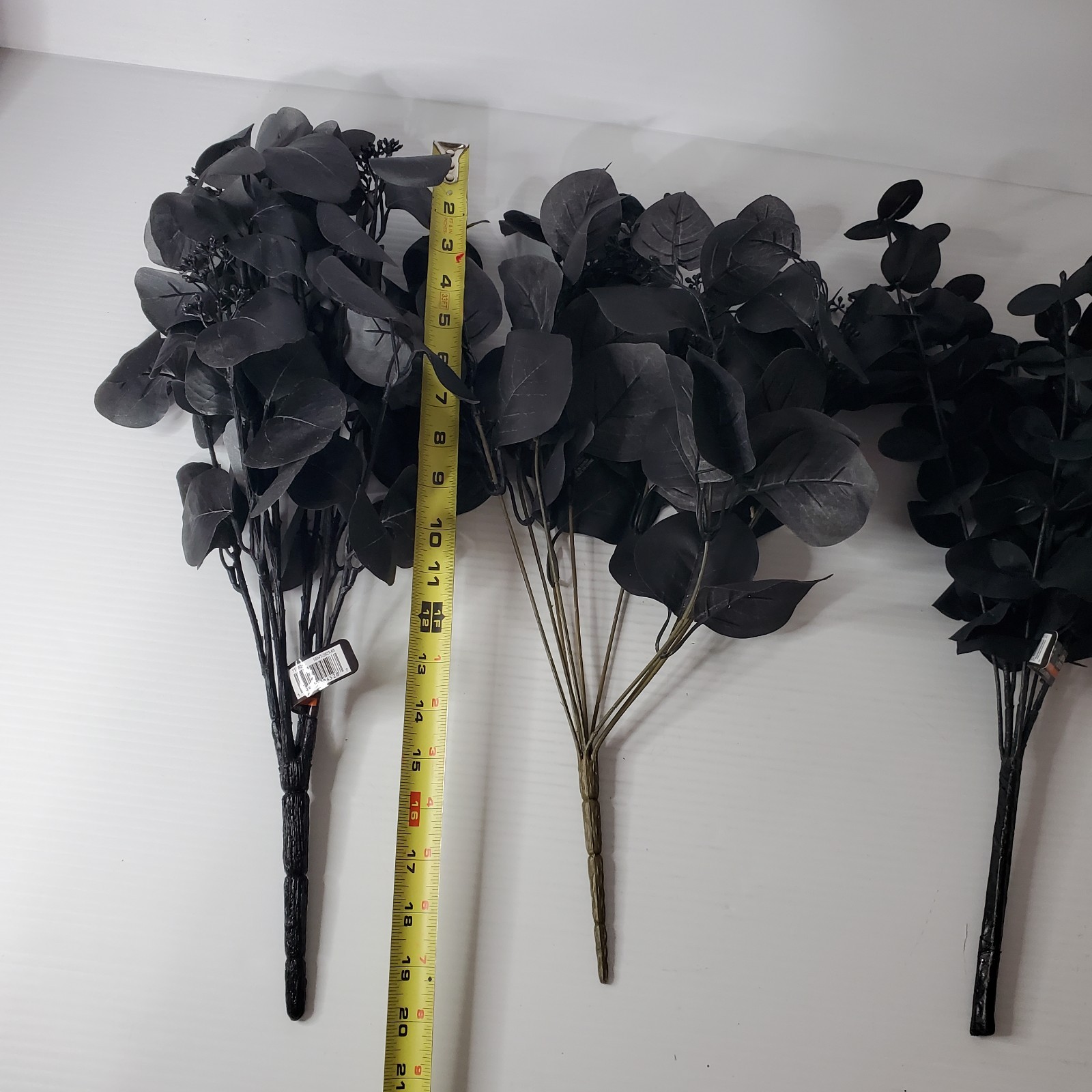 Ashland Halloween Gothic Black Eucalyptus Bush Lot Set Of 3 Witches Lair