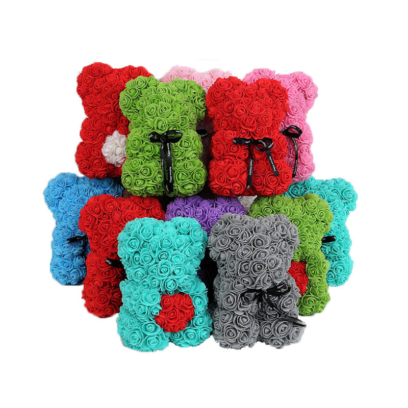 Artificial Flowers 25Cm Rose Bear Girlfriend Anniversary Christmas Valentine’S D