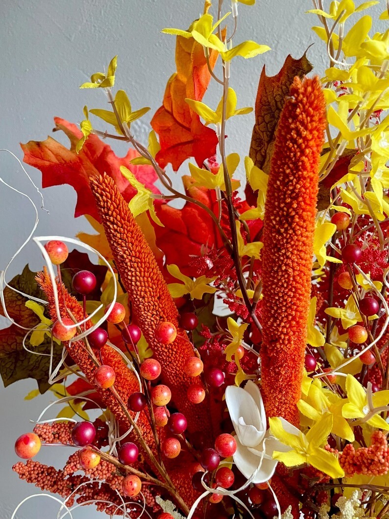 Fancy Fall Floral Arrangement: Thanksgiving Table Centerpiece, Fall Home Decor