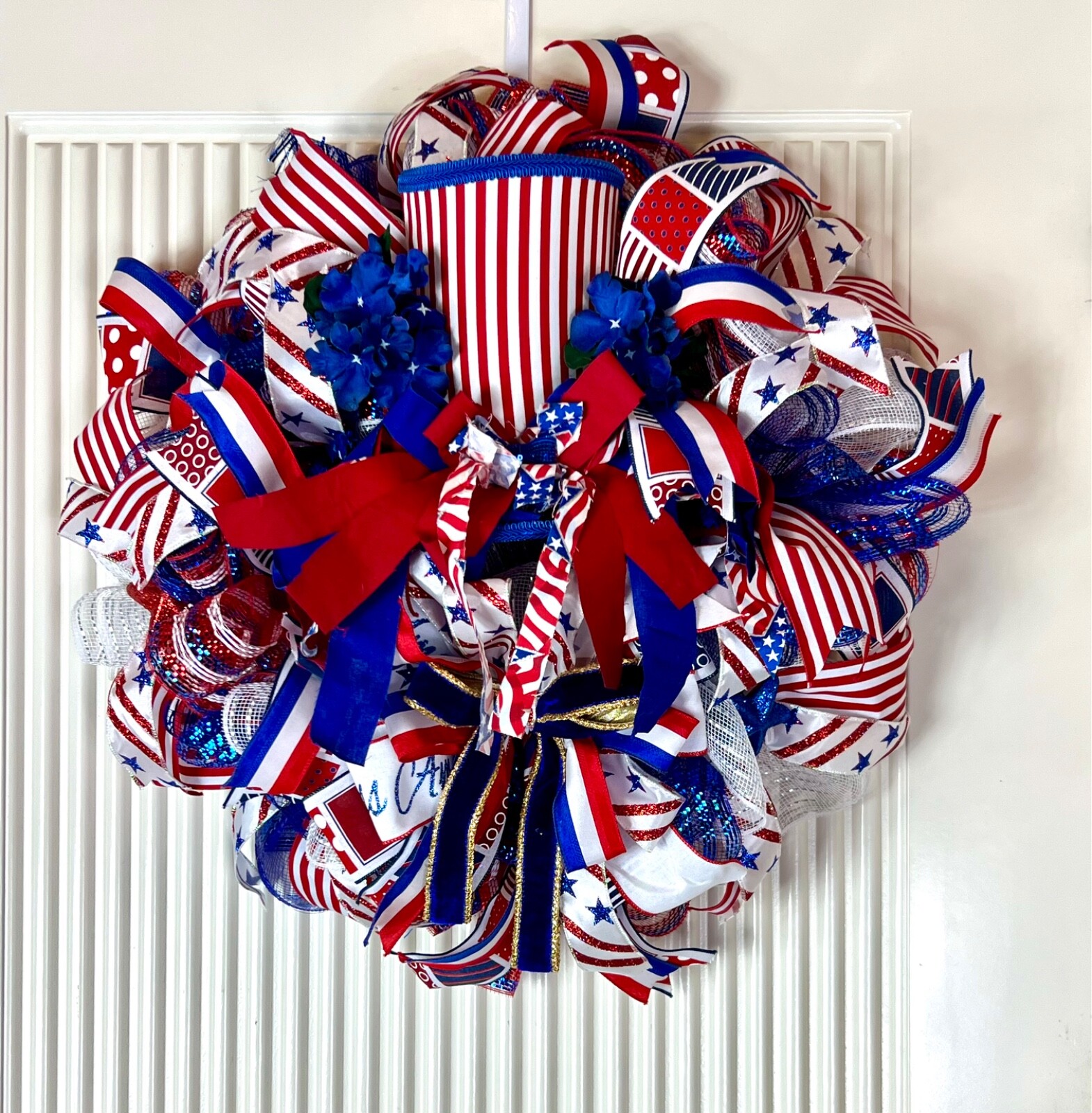 Patriotic Wreath Flag 4th of July Wreath Red White-Blue USA Wreath Uncle Sam