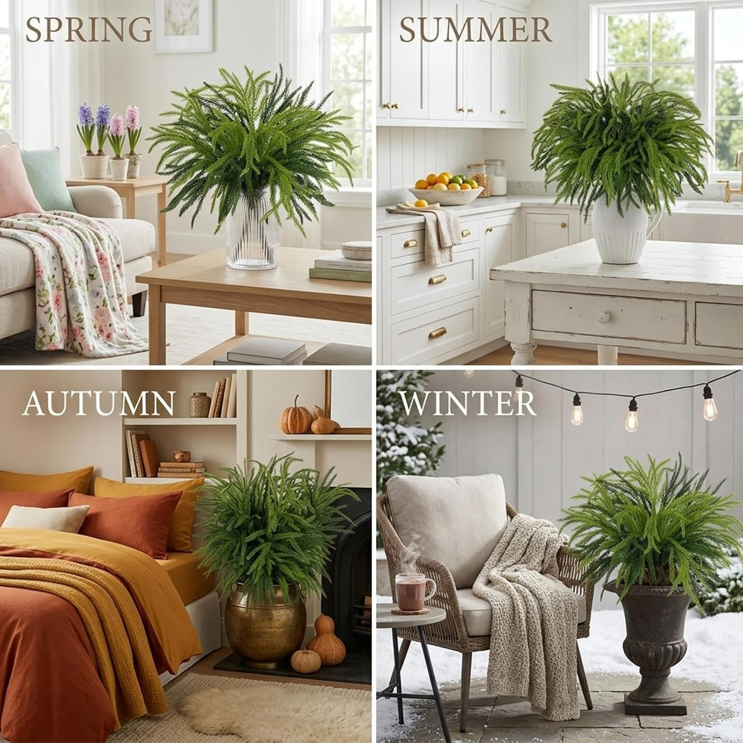 Briful Artificial Greenery Stems for Vase, Faux Greenery Branches for Indoor Out