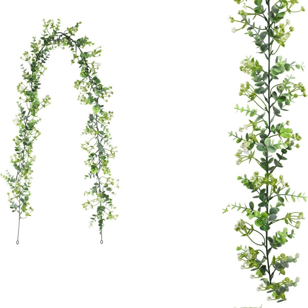 Artificial Hanging Eucalyptus Vine Wall Decor Made of Stockings Flower 178cm