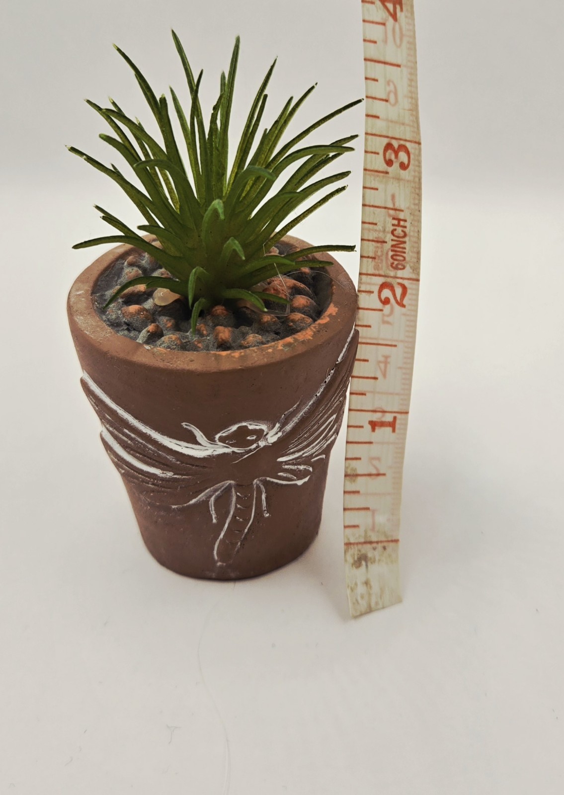 3 Inch 2 Pack Decorative Artificial Succulent – Dragonfly Pattern Terracotta