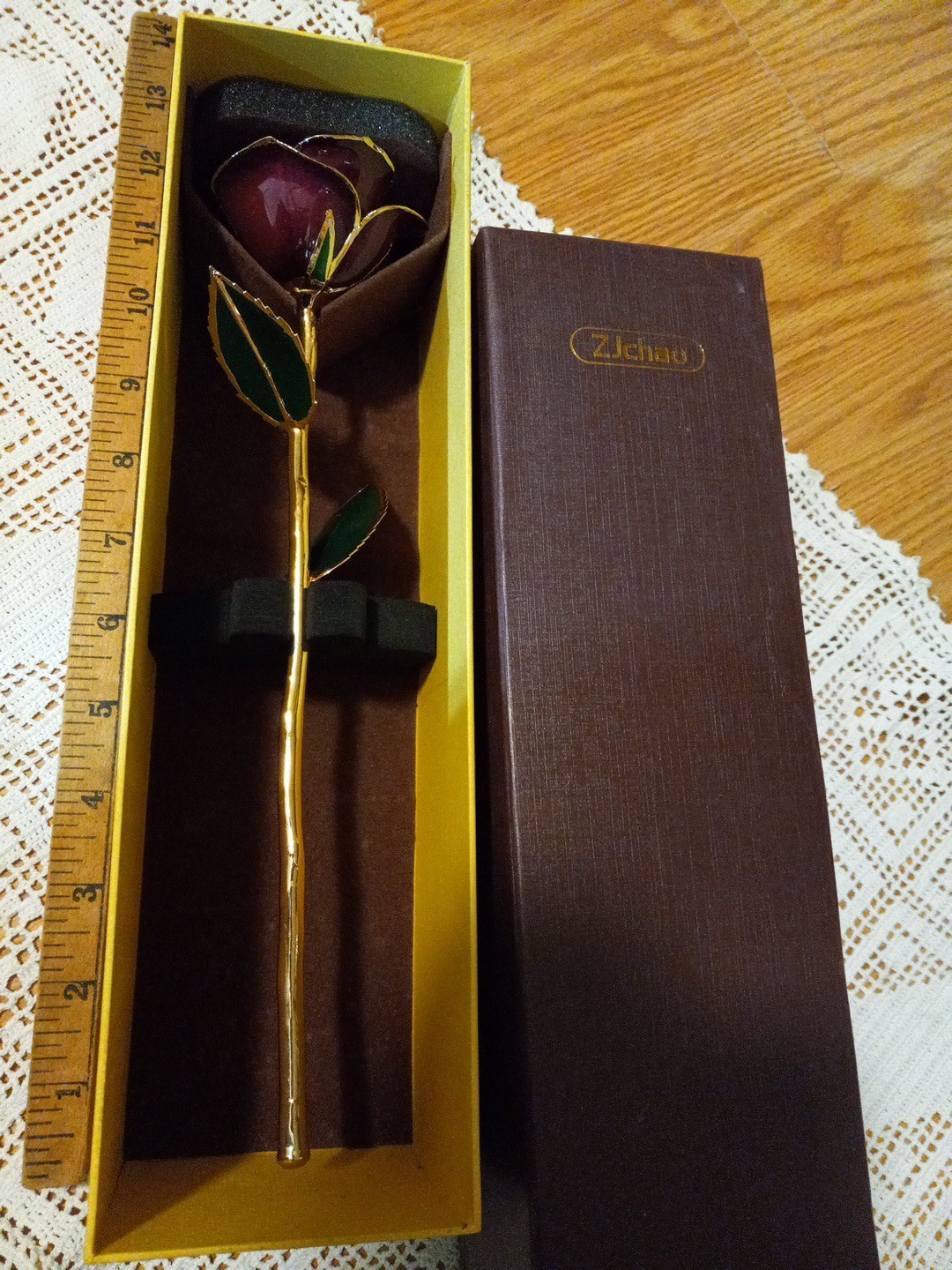 ZJchao Gold Dipped Real Rose Premium Long Stem