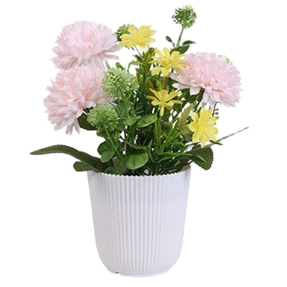 For Home Office Decorative Plant with Lavender Roses in Neutral Tone Pot