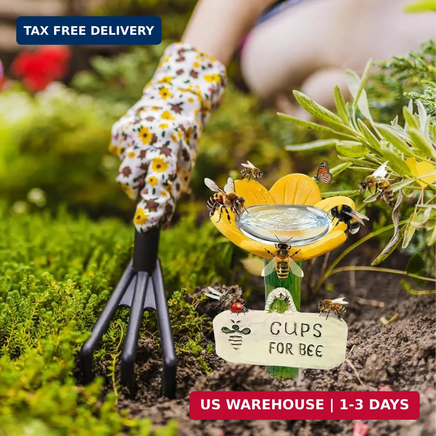 Bee Watering Station for Garden, Bees Bath, Flower-Shaped BeeWatering Stations,