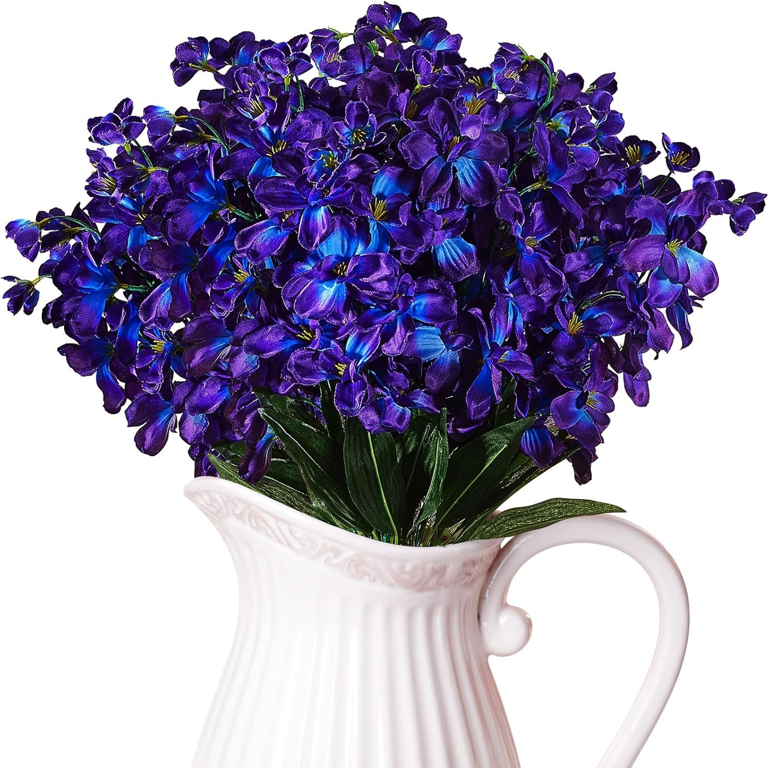 Waydress 32 Pieces 27 Inches Artificial Purple Blue Orchid Faux Purple,
