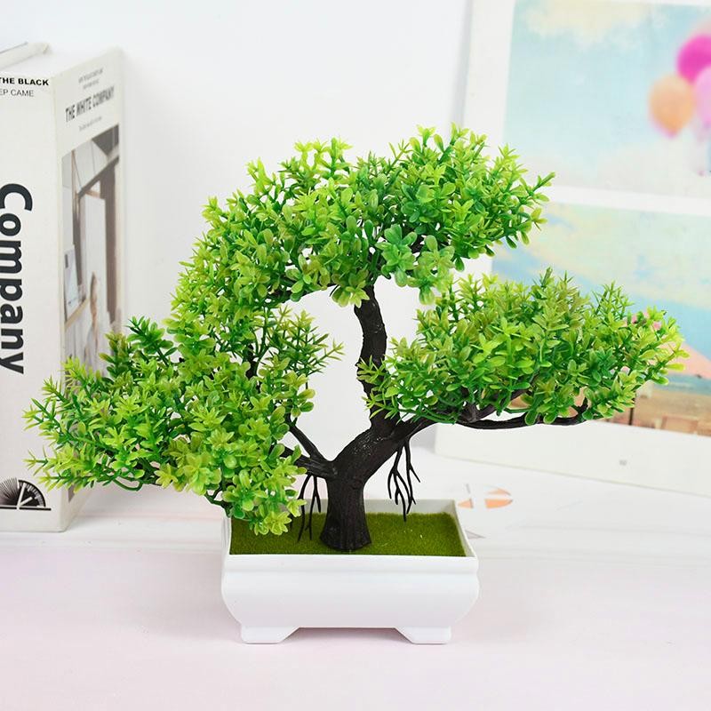 Artificial Bonsai Tree Small Potted Plant Fake Flowers Home Table Decor Gift