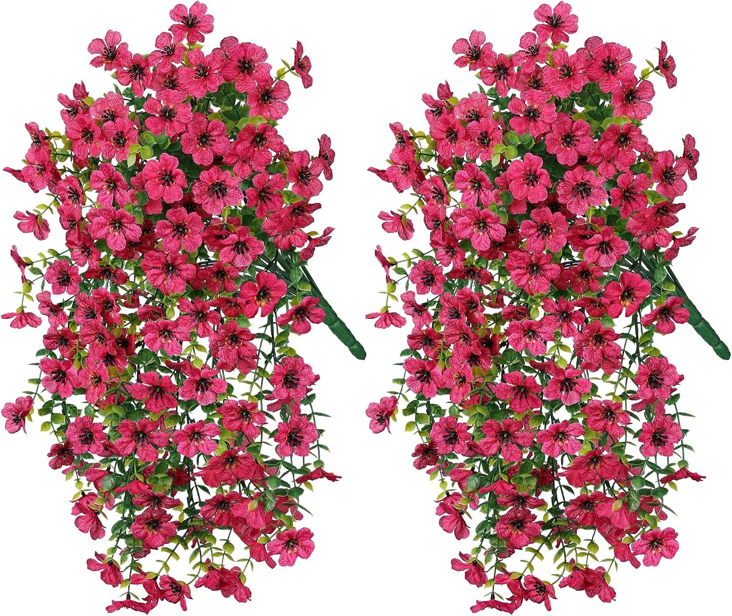 AIrificial Hanging Flowers 2pcs – Realistic Hotpink Daisy for Indoors & Outdoors