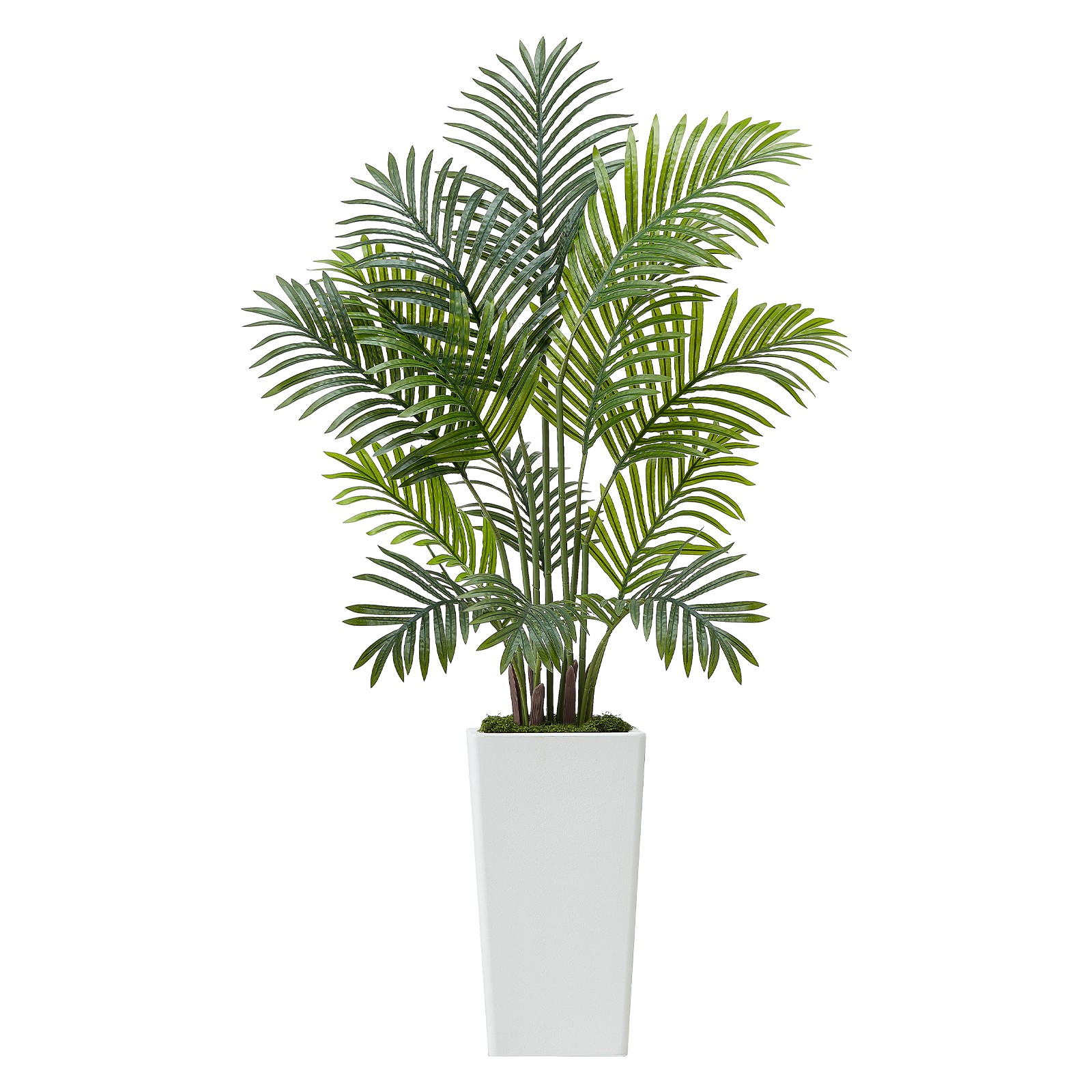 VEVOR 4ft 2Pack Artificial Areca Palm Trees with White Planter Indoor