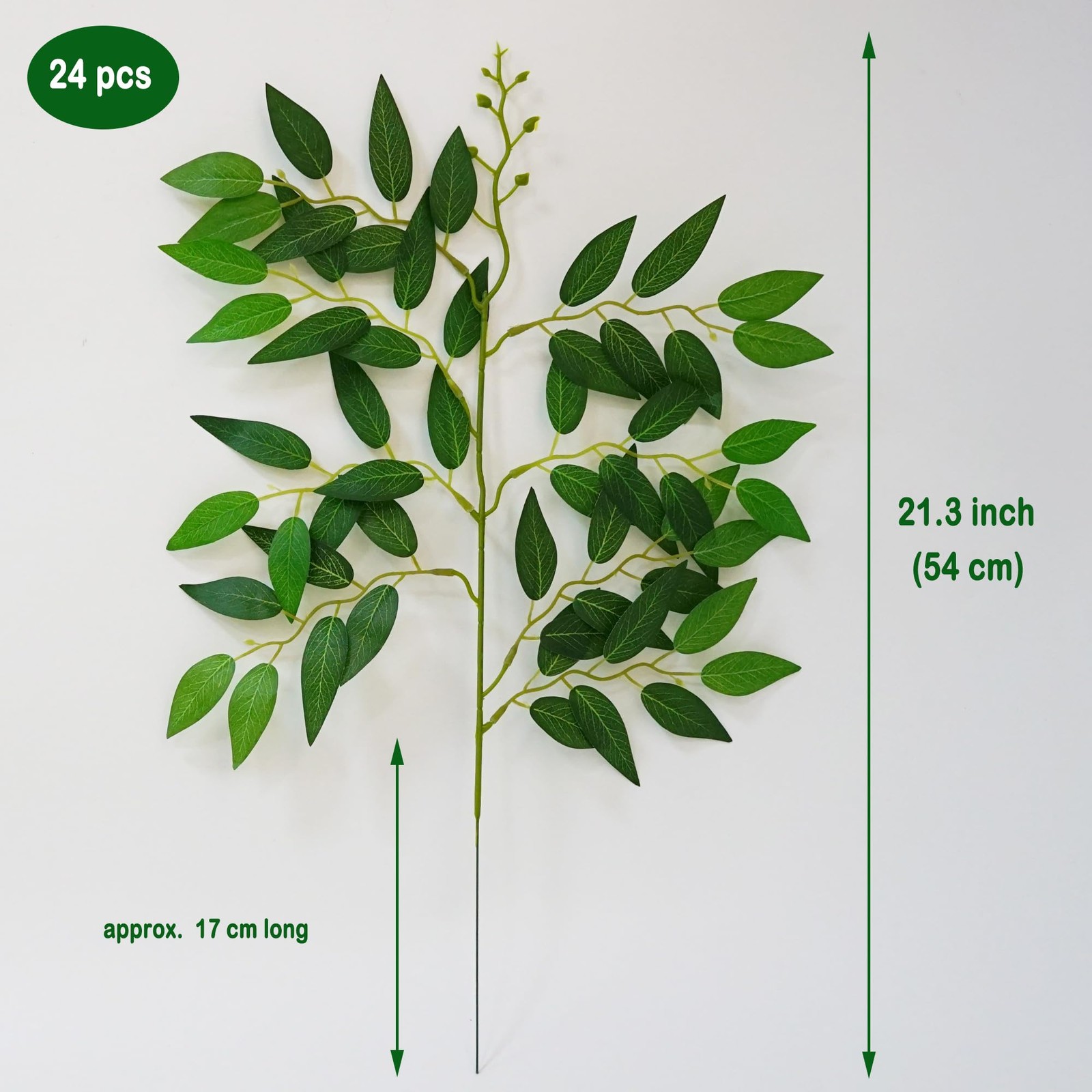 24PC Ruscus Greenery for Centerpieces Fake Leaves Decor Faux Greenery Stems