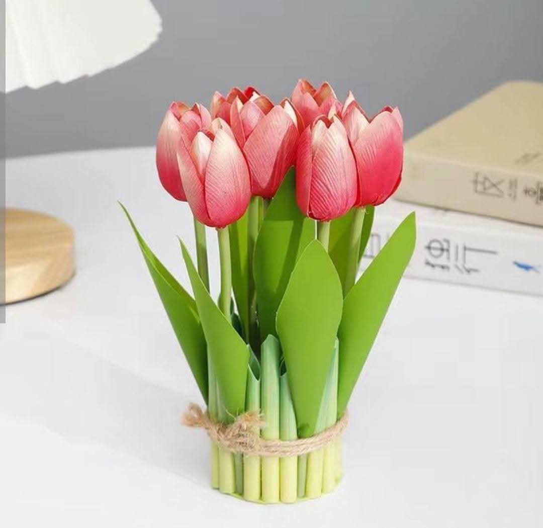 Artificial Tulip Bouquet Real Touch Fake Flowers Table Centerpieces Home Decor